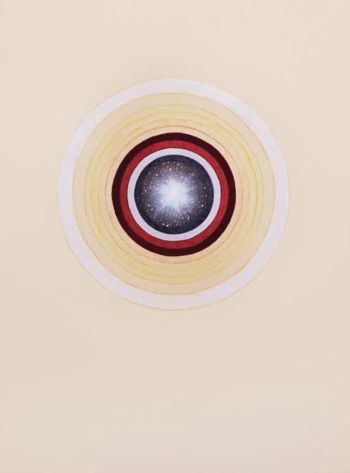 Emily Pothast, "Nova (Noumenon)." Prismacolor and collage on paper, 2015.