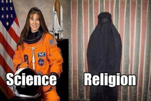 Atheist meme regarding the percieved "science/religion" dichotomy